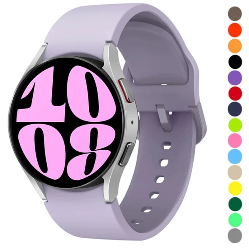 Silicone Strap For Samsung Galaxy Watch 7 6 5 4 FE 44mm 40mm 5 pro 45mm sport band 20mm No gap Bracelet Galaxy Watch 6-4 classic