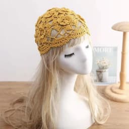 Breathable Hollowed Out Baotou Hat Casual Handmade Knitted Hat Flowers Spring Summer Cap for Women