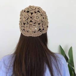 Breathable Hollowed Out Baotou Hat Casual Handmade Knitted Hat Flowers Spring Summer Cap for Women