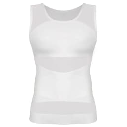 Mens Slimming Body Shaper Vest Gynecomastia Compression Shirts Tummy Control Sleeveless Undershirts Criss Cross Mesh Underwear