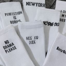5/10 Pairs Random Men's Crew Socks, White with Letter Design, Trendy, Unique, Fun, Moisture-Wicking, Gift Recommendation