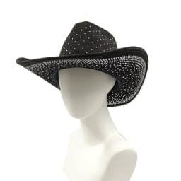 Cowboy hat with rhinestones drawstring spring and autumn fisherman hat men and women curled brim outdoor western cowboy hat