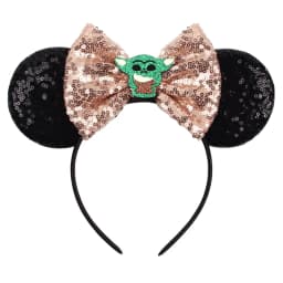 1pc Chic Mouse Ears Headband Sequins 5"Bow Hairband For Girls Women Holiday Festival Party DIY Women Hair Accessories Gift