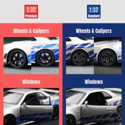 1/32 Nissan Skyline GTR R34 JDM Super Sport Car Model Diecast Vehicle Miniature Pull Back Display Collection Gift Boyfriend