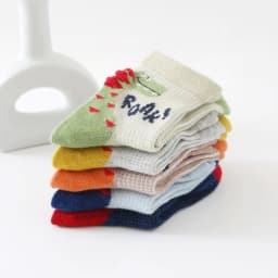 5 Pairs Kids Socks Cotton Cartoon Dinosaur Pattern Mesh Breathable Comfy For Boys Socks