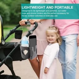 2-in-1 Baby Stroller Cup Holder Phone Holder Multifunctional Universal Infant Bottle Holder Stroller Accessories Cup Holder