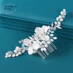 Trendy Wedding Hair Accessories Hair Comb Pearl Headdress Bridal Flower Hair Comb woman Tiara Prom Handmade Hair ornaments