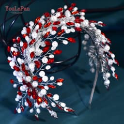 YouLaPan Bride Pearl Headband Rhinestone Chain Wedding Women Hair Pieces Handmade Headwear Trendy Party Hair Accessories HP739