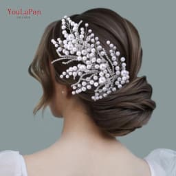 YouLaPan Bride Pearl Headband Rhinestone Chain Wedding Women Hair Pieces Handmade Headwear Trendy Party Hair Accessories HP739