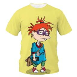 Summer fashion, novelty, creativity, 3D printing, anime character printing, fun, casual, comfortable short sleeved T-shirt