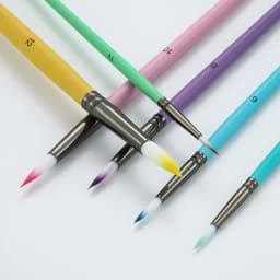 Round Pointed Tip Brush Nylon Hair Artist Acrylic Paint Brushes 6 Pieces Sets Fine Tip Paint Brush Set for Watercolor