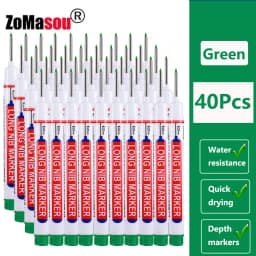 1-100Pcs 2cm Waterproof Long Head Markers Deep Hole Marker Pen for Metal Carpenter Red/Black/Blue/Green Ink Woodworking Tools