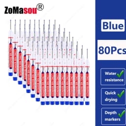 1-100Pcs 2cm Waterproof Long Head Markers Deep Hole Marker Pen for Metal Carpenter Red/Black/Blue/Green Ink Woodworking Tools