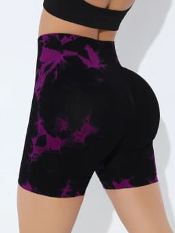 2024 Summer New 16 Color Sexy Tie Dye Shorts Woman Fitness Seamless Butt Lifting Shorts One Pieces Activewear Running Outdoors
