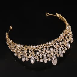 Glod Luxury Wedding Crown for Bride Rhinestone Hair Jewelry Gifts Tiaras Crystal Hair Accessories Women Headband Bridal Headwear