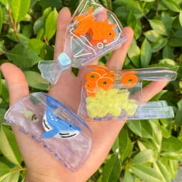 Creative Transparent Fruits Fish Starfish Whale Hair Clip Claw For Women Girls New Geometric Hairpin Hair Accessories Tool