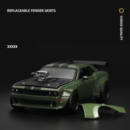 CCA COOL CHIC AUTO 1/36 Dodge Challenger SRT Hellcat Assembled Modified Toy Car Model Diecast Alloy Miniature Collection Gift