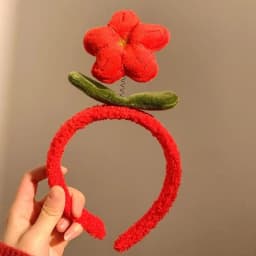 Recruiting Peach Blossoms~Cute Plush Flower Hair Hoop Female Cartoon Sweet Hair Hairpin Wash Anti slip Headband Hair Accessories