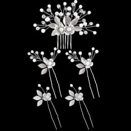 5 Pcs Handmade Flower Pearls Hair Combs With Leaves Hair pins Wedding Hair Accessories For Women Bride Crystal Headbands