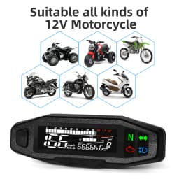 Motorcycle Speedometer Universal Digital Dashboard Instrument with Turn Signal Light Km/h Hour Meter Oil Gauge Tach Waterproof