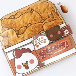 Colorful DIY Waffle Quiet Book Bread Paper Snack Bar Sticker Game. Handmade Toy Fried Chicken Cartoon Busy Book