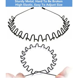 1/20pcs Unisex Black Elastic Non Slip Simple Metal Headbands For Men Women Wavy Hairband Spring Hair Hoop Hair Accessories