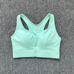 2026 New Front Zipper Adjustment High Strength Shockproof Gathered Sexy Cross Back Workout Sports Bra For Women