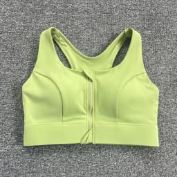 2026 New Front Zipper Adjustment High Strength Shockproof Gathered Sexy Cross Back Workout Sports Bra For Women