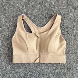 2026 New Front Zipper Adjustment High Strength Shockproof Gathered Sexy Cross Back Workout Sports Bra For Women