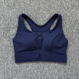 2026 New Front Zipper Adjustment High Strength Shockproof Gathered Sexy Cross Back Workout Sports Bra For Women