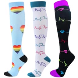 S-XXL 3 Pairs Free Shipping Nurse Compression Socks Varicose Veins Women Men Socks 20-30 MmHg Edema Diabetes Running Sport Socks