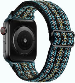 Bohemian Nylon Strap for Apple Watch ultra 2 49mm 41mm 45mm 38/40/44mm Elastic Shiny Bracelet iWatch Series 9/8/7 6 5 4 Se Band