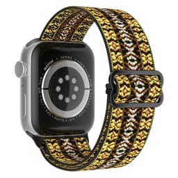 Bohemian Nylon Strap for Apple Watch ultra 2 49mm 41mm 45mm 38/40/44mm Elastic Shiny Bracelet iWatch Series 9/8/7 6 5 4 Se Band