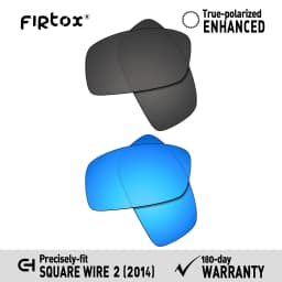 Firtox UV400 Polarized Lenses Replacement for Oakley Square Wire 2 (2014) OO4075 60mm Sunglasses (Lens Only) - Multiple Colors