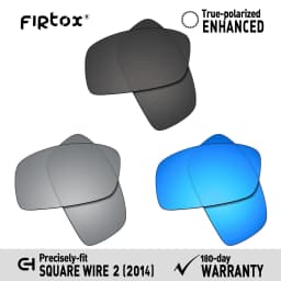 Firtox UV400 Polarized Lenses Replacement for Oakley Square Wire 2 (2014) OO4075 60mm Sunglasses (Lens Only) - Multiple Colors