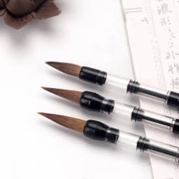 3 Pcs Calligraphy Brush Set Water Storage Paint Brush Pen Automatic Suction Ink Wolf Hair Baiyun Soft Round Point Writing Brush