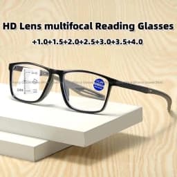 TR Sports Multifocal Reading Glasses Men Women Fashion HD Far Sight Eyewear Unisex Ultralight Square Hyperopia Plus Eyeglasses