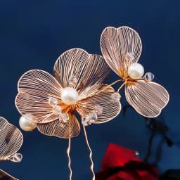 2PCS Golden Pearl Rhinestone Hairpin for Women Newest Bridal Wedding Hair Sticks Boho Style Headpieces Hair Accessories