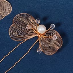 2PCS Golden Pearl Rhinestone Hairpin for Women Newest Bridal Wedding Hair Sticks Boho Style Headpieces Hair Accessories