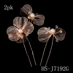 2PCS Golden Pearl Rhinestone Hairpin for Women Newest Bridal Wedding Hair Sticks Boho Style Headpieces Hair Accessories