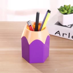 Cute Pencil Head Shape Pen Holder Pencil Storage Box Student Desktop Office Household Multifunctional Makeup Brush Organizer Box