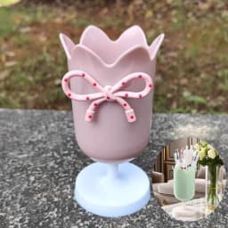 Cute Pencil Head Shape Pen Holder Pencil Storage Box Student Desktop Office Household Multifunctional Makeup Brush Organizer Box