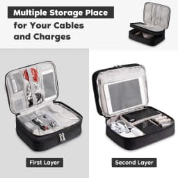 Three Layer Digital Storage Bag Multi-functional Cable Storage Box Portable Waterproof Travel Case for Data Mobile Power Bank