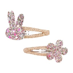 2Pcs/Set Sweet BB Glitter Hairpins for Baby Girls Rabbit Flower Hair Clips Barrettes Headwear Fashion Kids Hair Accessories