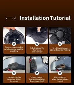 C50 Motorcycle Bluetooth Helmet Headset V5.3 Tri-Colorful Lights Earphone IPX6 Waterproof Support Connecting 2 Phones Same Time