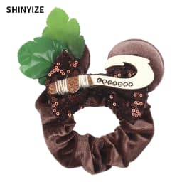 1pc New Chic Mickey Mouse Ears Hair Scrunchies Sequins 4" Bows Elastic Headband Women Velvet Girls DIY Hair Accessories Gift