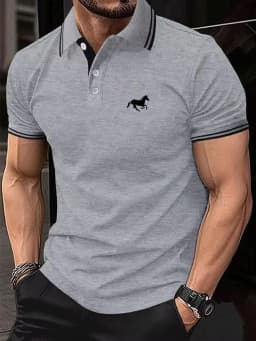 New Men's T-shirt Classic Short Sleeved Polo Shirt Summer Top Casual T-shirt Button Lapel Super Large S-3XL Casual Polo Shirt