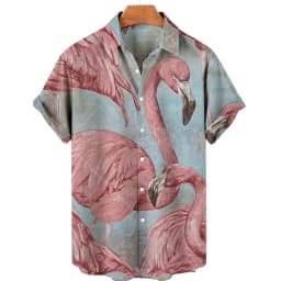 Men's casual shirt plant printed summer clothing Hawaiian short sleeved 2023 medieval vintage beach vacation top