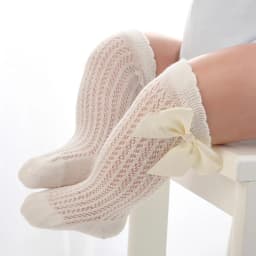 Baby Girls Princess Knitted Mesh Socks Summer Soft Toddler Girls Knee High Socks Cotton Infant Newborn Girls Long Tube Stockings