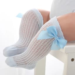 Baby Girls Princess Knitted Mesh Socks Summer Soft Toddler Girls Knee High Socks Cotton Infant Newborn Girls Long Tube Stockings